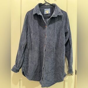 L.L. Bean Women's Comfort Corduroy Relaxed Tunic, Carbon Navy, Large